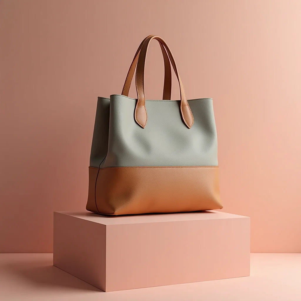 Two-Tone Tote Bag - Two Tone Tote Bag Elevates Everyday Style And Durability