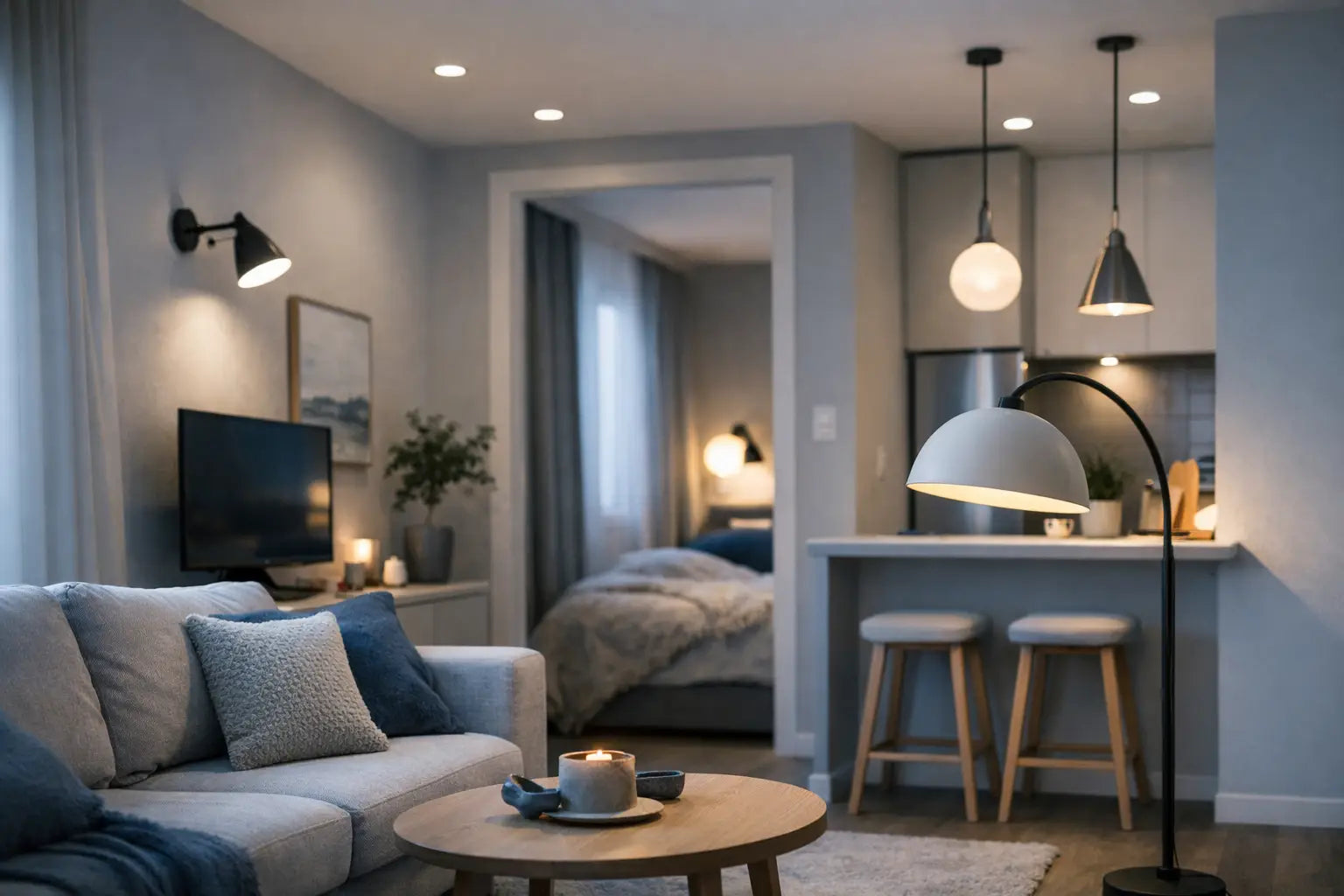 Small Apartment Lighting Makeover Example