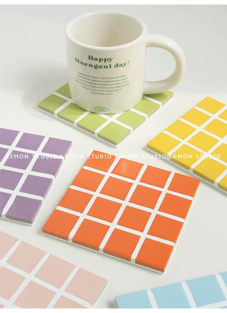 Pastel Mosaic Style Coaster