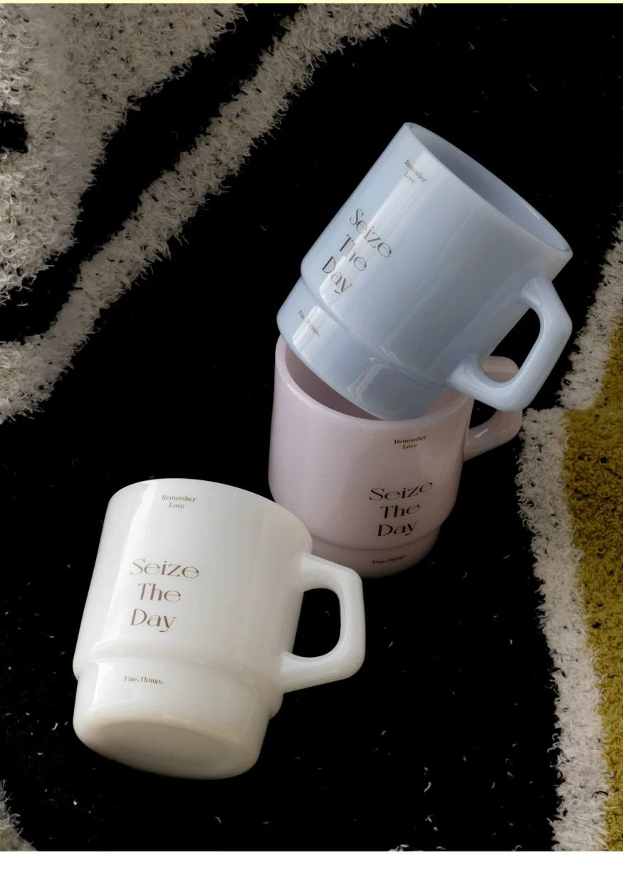 Retro Milk Glass Mug