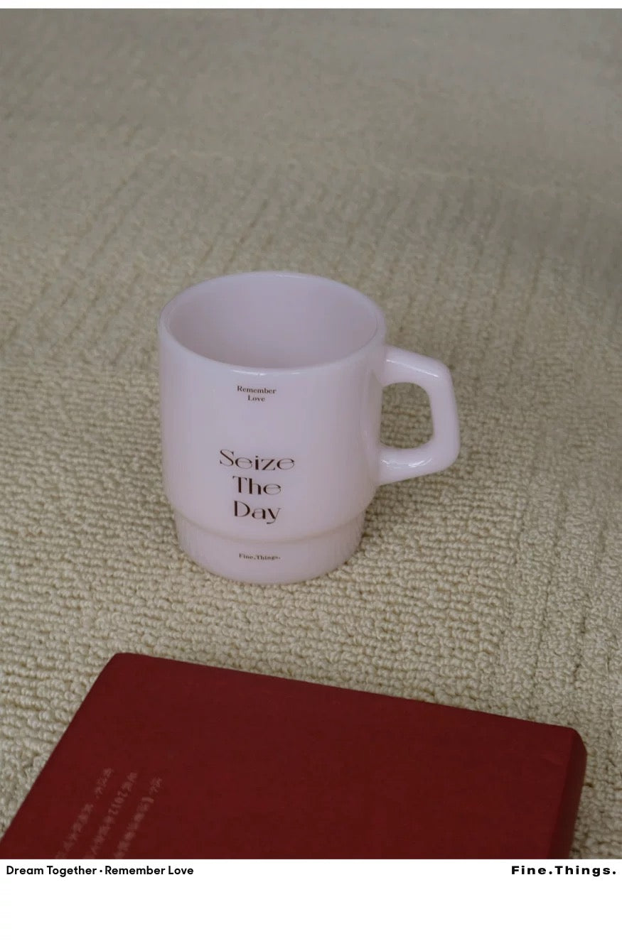 Retro Milk Glass Mug